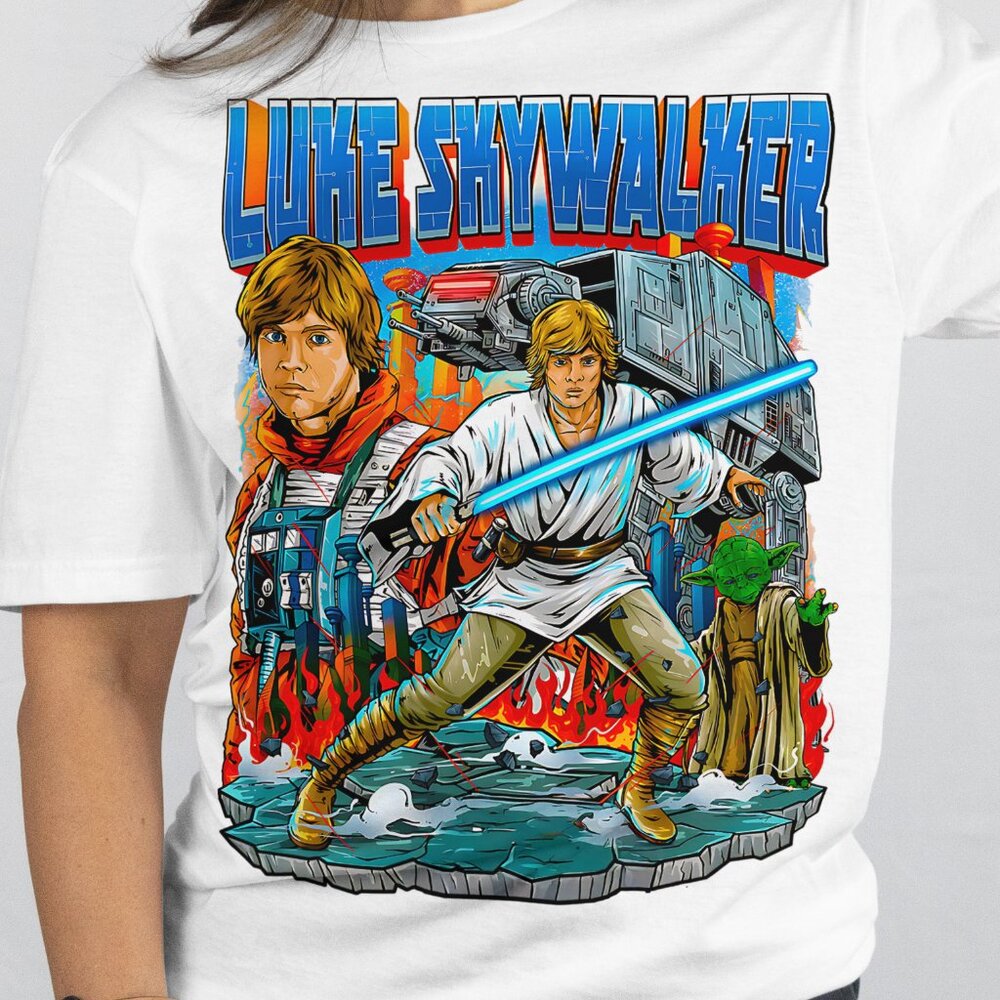 Luke Skywalker Graphic Tee T-Shirt Retro Star Wars